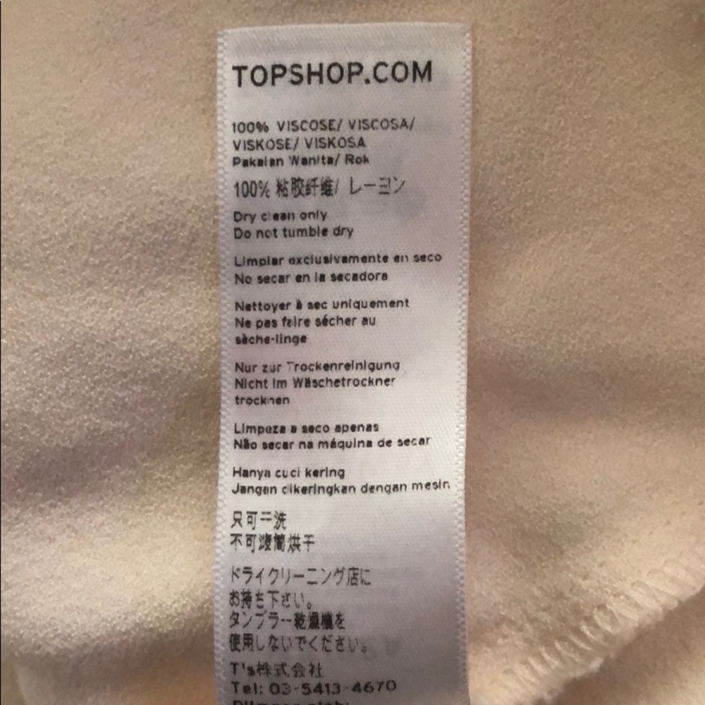 Top Shop blush Faux wrap mini skirt size 4 Uk 8 - Picture 6 of 6